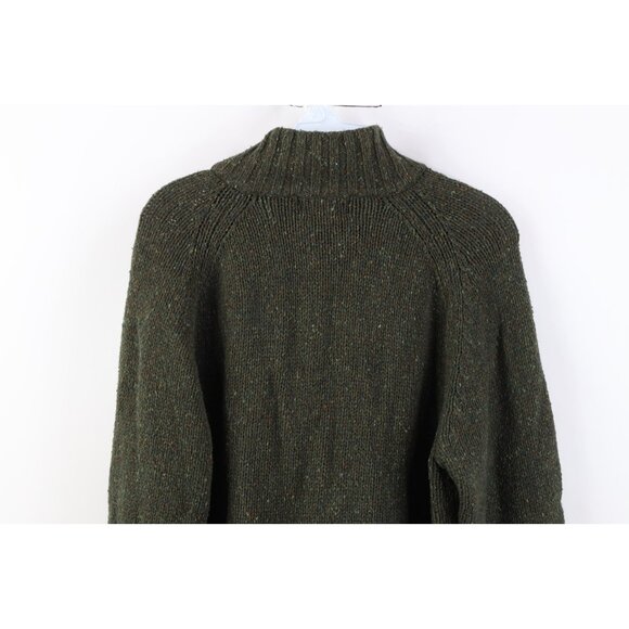 Vintage Eddie Bauer Mens Small Wool Blend Rainbow Fleck Knit Henley Sweater - Picture 10 of 11